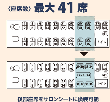 座席数最大41席